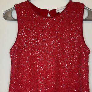 Cupcake & Cashmere Red Sequin Crop Top Size XS